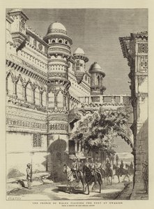 O Príncipe de Gales visitando o Forte em Gwalior